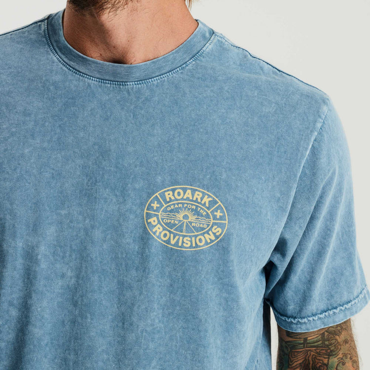 
                      
                        Front design detail on the Provisions Premium Tee by Roark
                      
                    