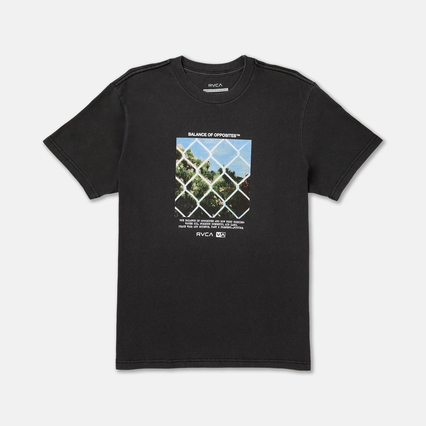 RVCA Thru View Short Sleeve Tee in Black