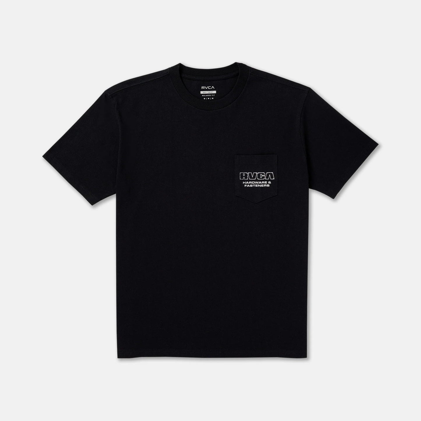 RVCA Fasteners Pocket Short Sleeve Tee in Black