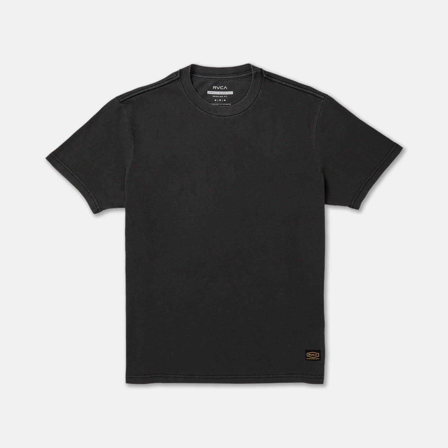 RVCA Midweight Label Short Sleeve Tee in Black