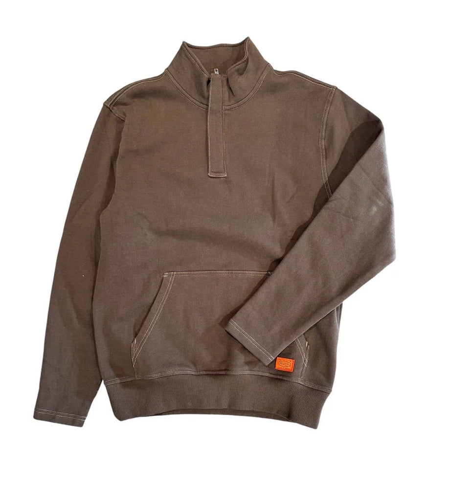 
                      
                        Front view of the Chainmail Pullover in the color Chocolate by the brand RVCA
                      
                    