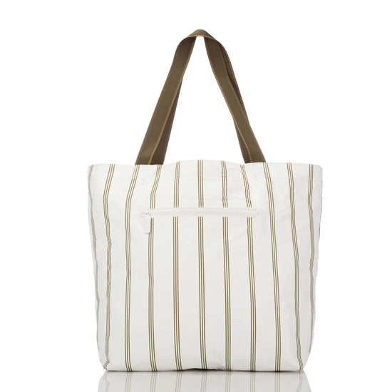 Vertical striped back view with zipper pouch on the Limoncello Reversible Toe by Aloha Collection