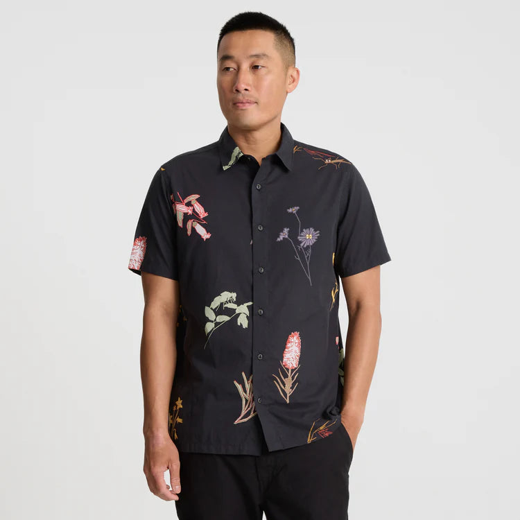 
                      
                        The Roark Gonzo Short Sleeve Button Up Shirt is at Harbour Thread in the color Black
                      
                    