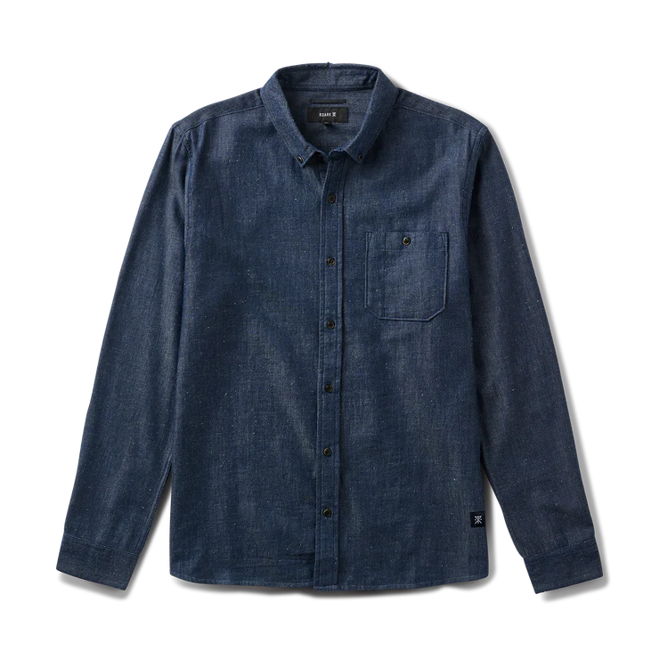 Roark Scholar Chambray Button Up Shirt in Mid Indigo