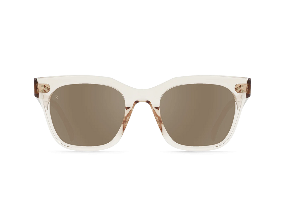 RAEN's Huxton Unisex Square Sunglasses with Dawn frame and Mink Gradient Mirror lenses