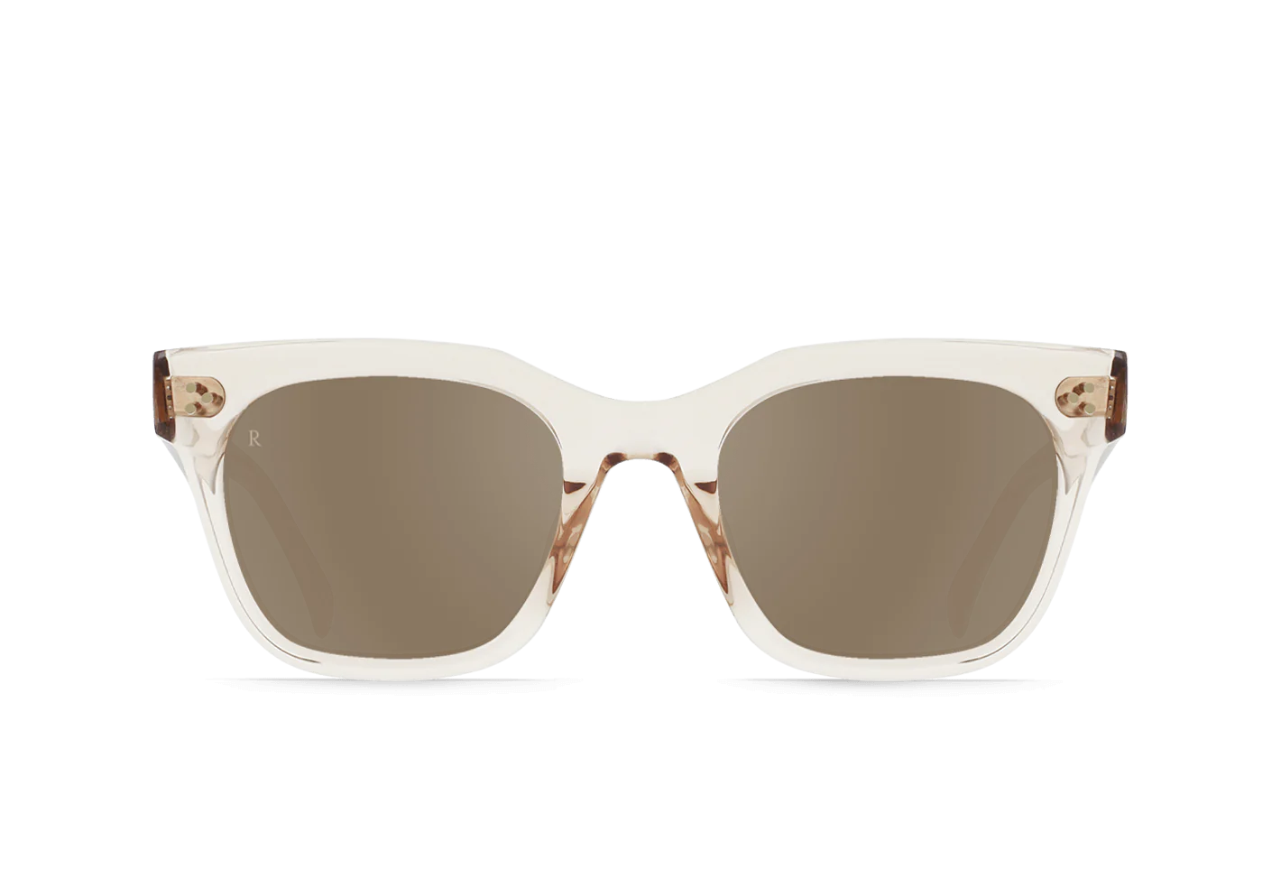 RAEN's Huxton Unisex Square Sunglasses with Dawn frame and Mink Gradient Mirror lenses