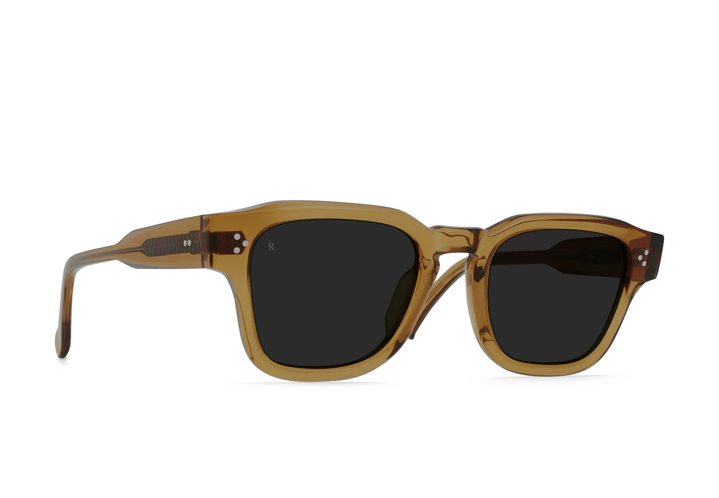Side view of RAEN's Rece Men's Square Sunglasses with Clove frames and Shadow lenses