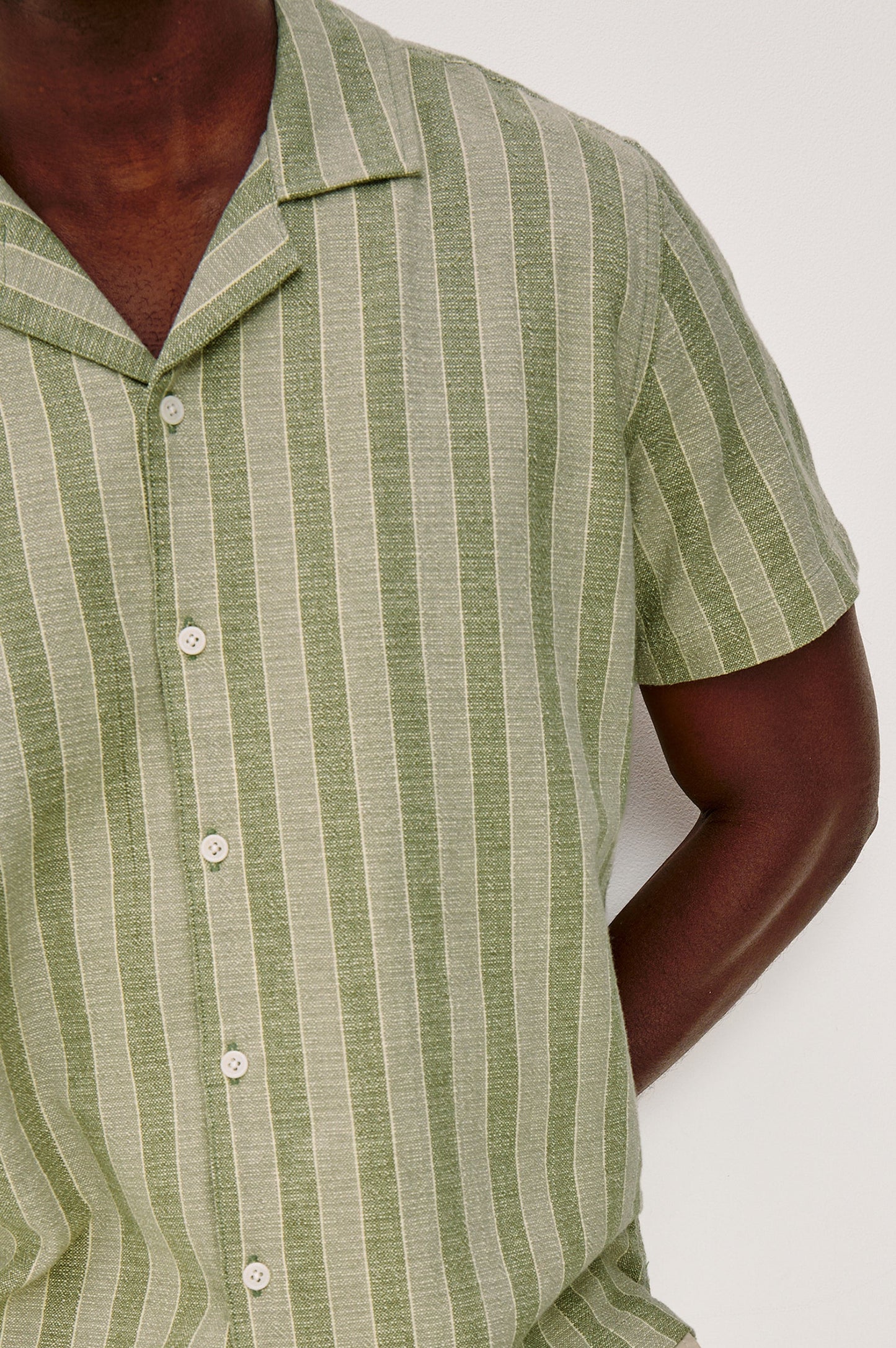 Men's green striped shirt