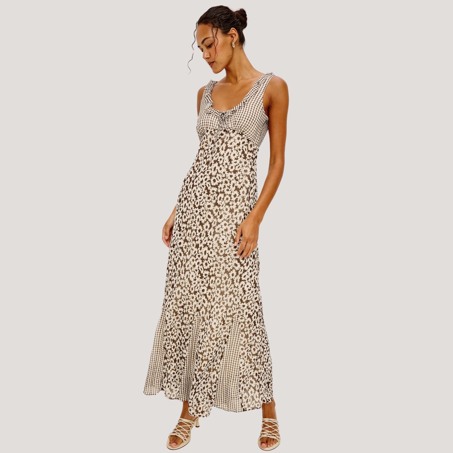 Rails Dahlia Dress in Espresso Daisy Gingham Mix