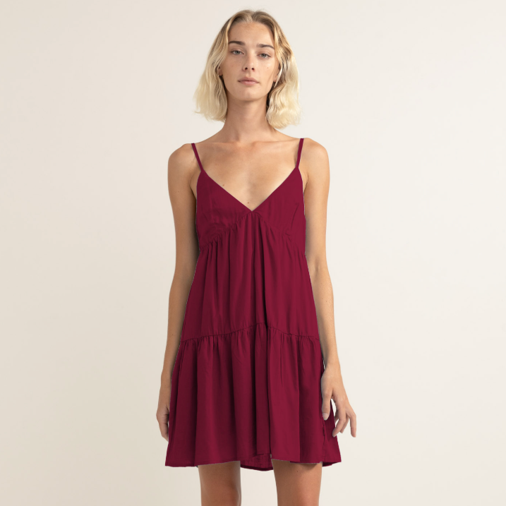 rhythm classic tiered mini dress Classic Tiered Mini Dress Steel Blue L