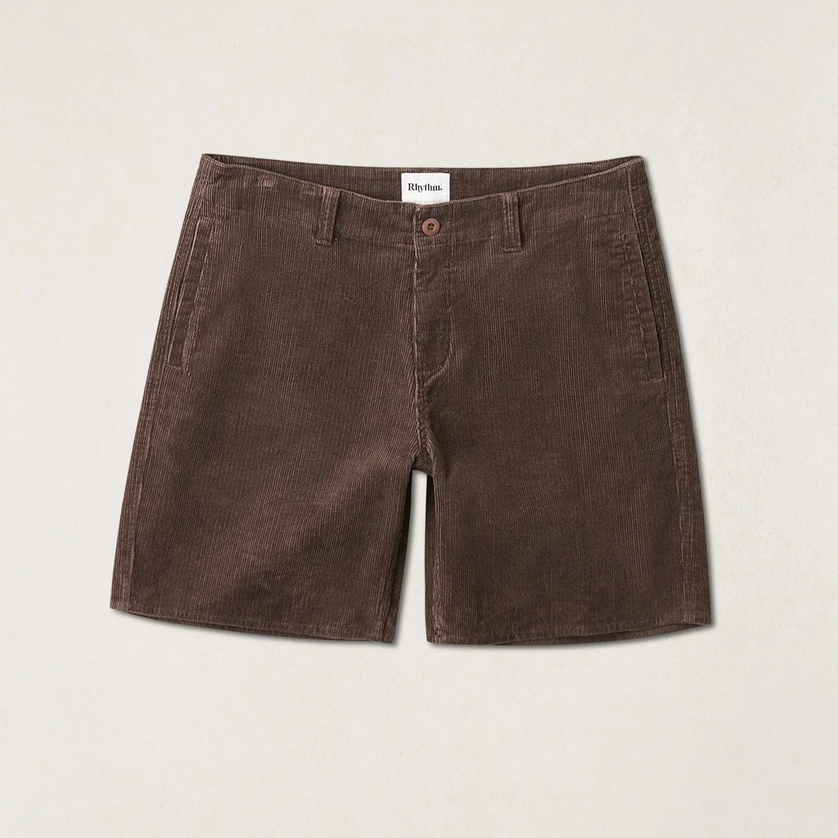 Rhythm men's Broadcast Cord Short in Chocolate, now available at Harbour Thread men's store
