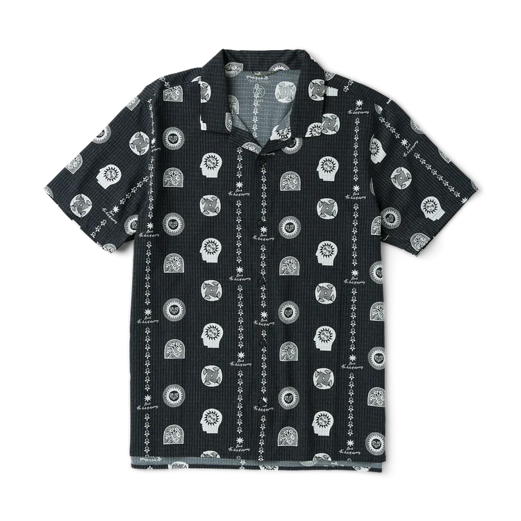 Roark Bless Up Trail Button Up Shirt in Black Print