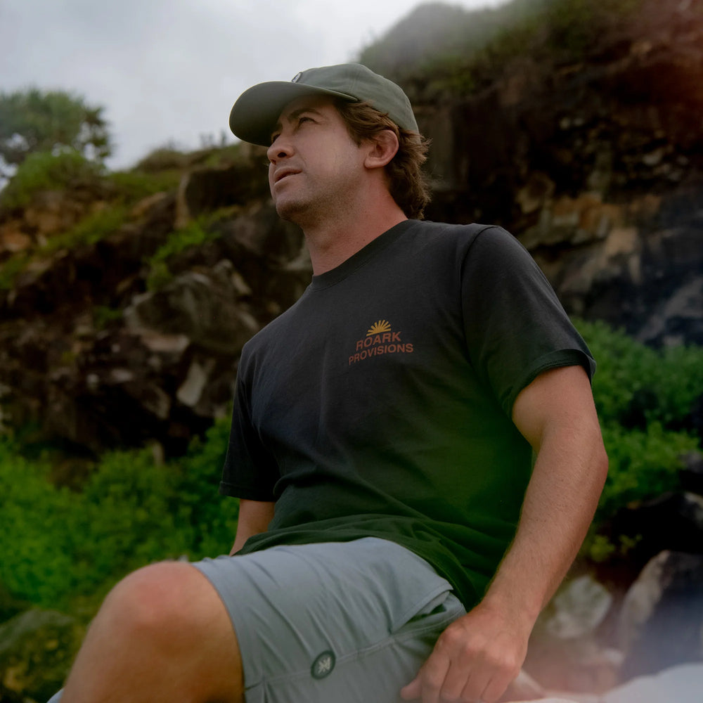 Shop the Roark Provisions Premium Tee at Harbour Thread in Burlington, VT for effortless, adventure-ready summer style. 