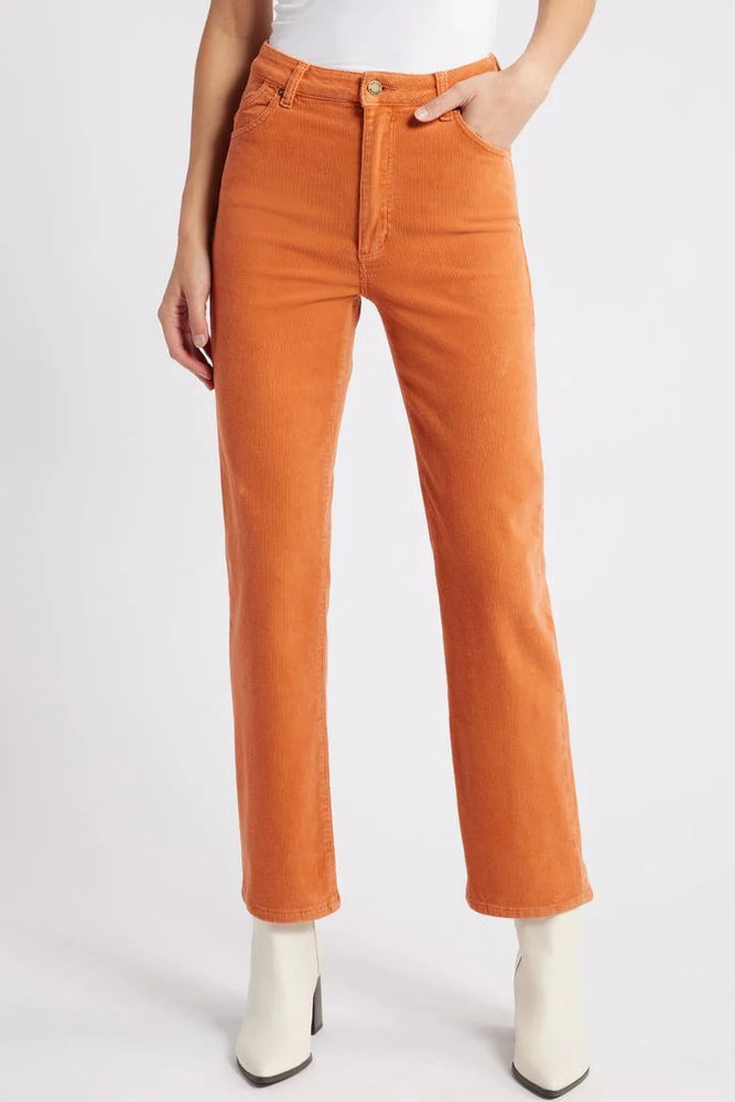 
                      
                        Front view of the Rust Corduroy Original Straight Jeans by Rolla’s
                      
                    