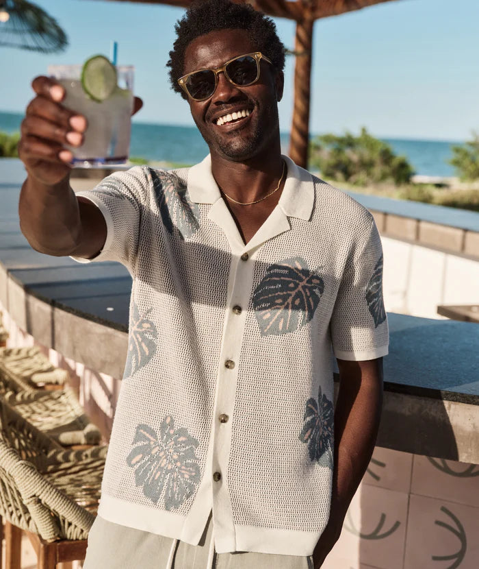 The Marine Layer Asher Sweater Resort Shirt is available at Harbour Thread for your resort-ready style