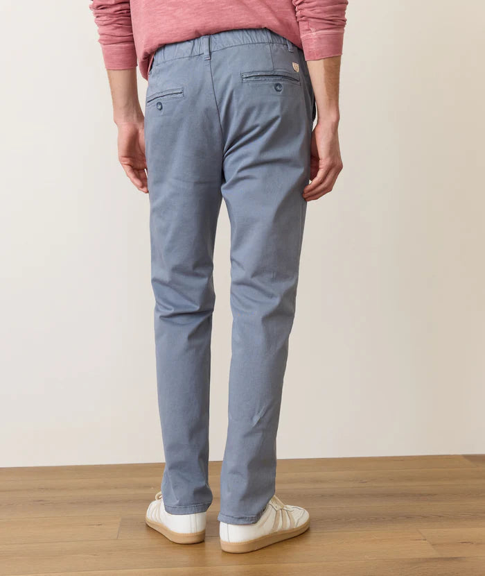 Men's light blue chino pants with elastic waistband