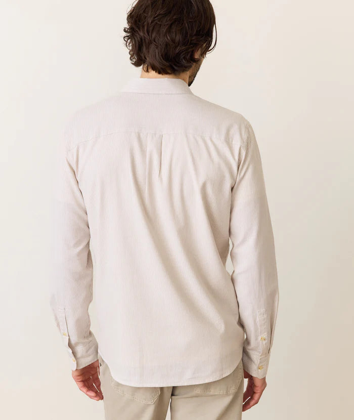 Men's subtly striped button down shirt from Marine Layer