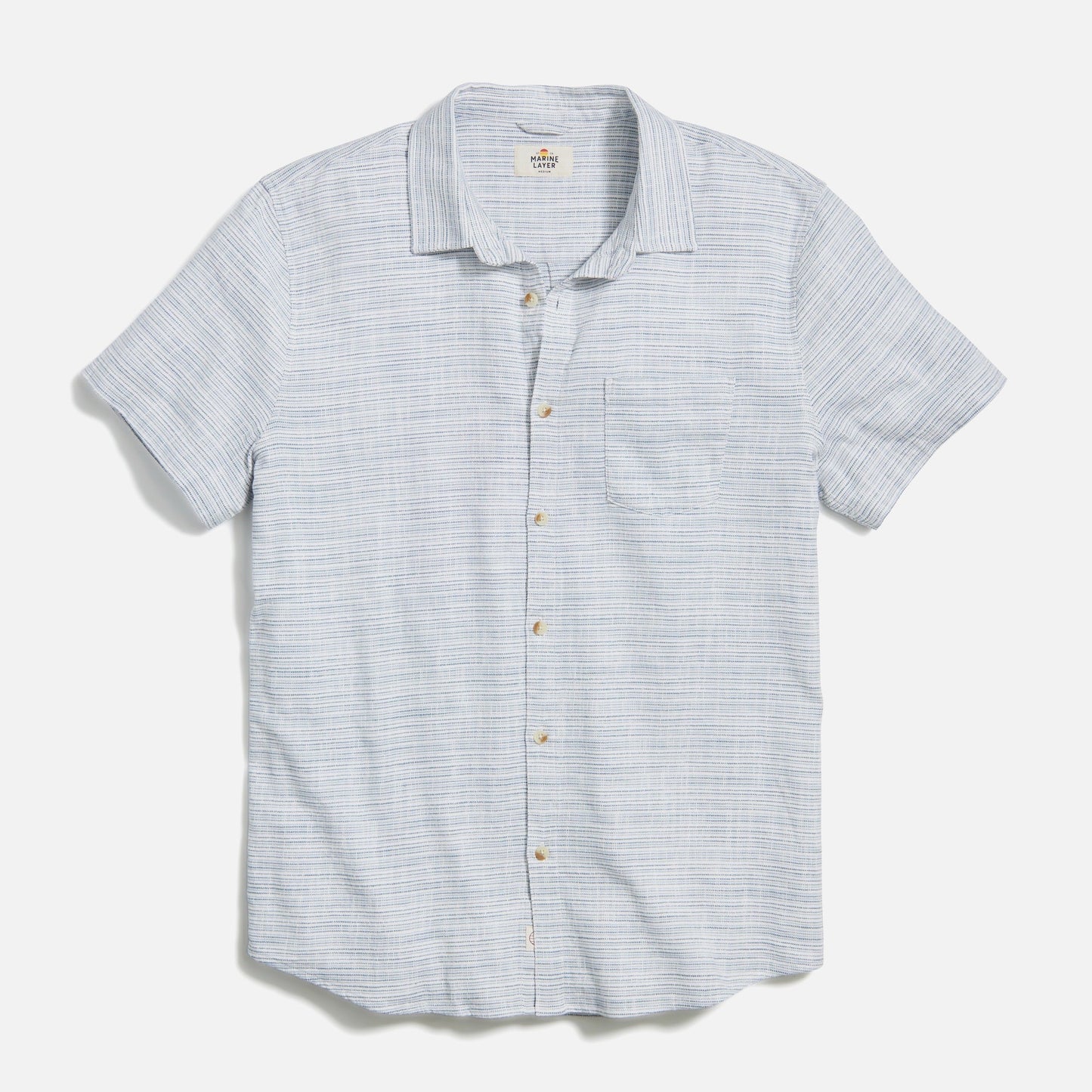 Classic Stretch Selvage Shirt in Blue Mini Stripe