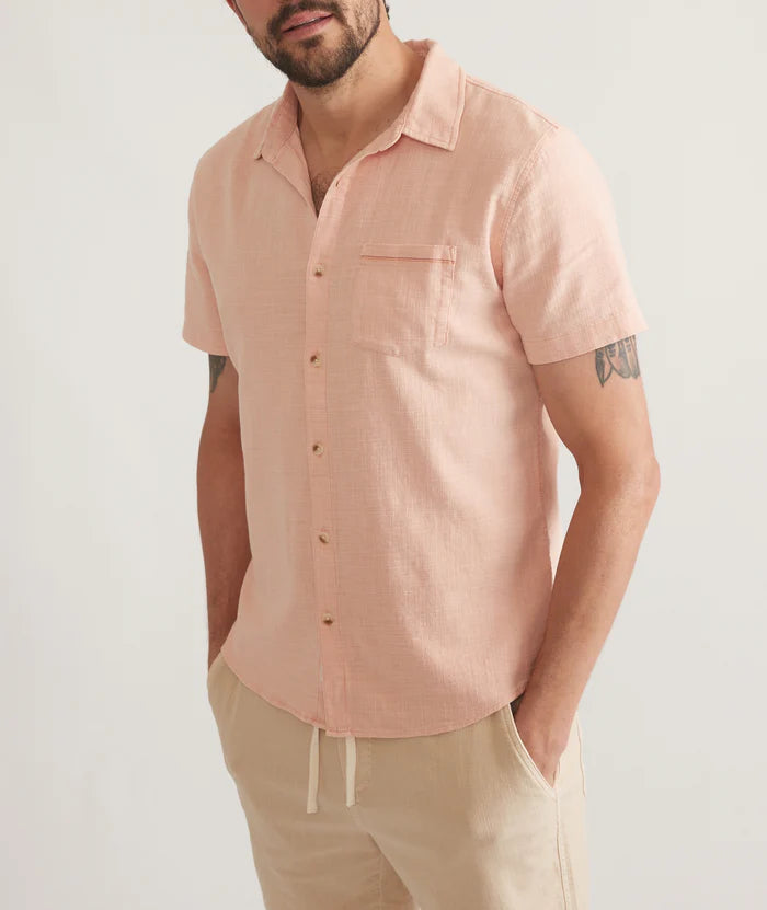 Marine Layer Stretch Selvage Short Sleeve Shirt - Sale