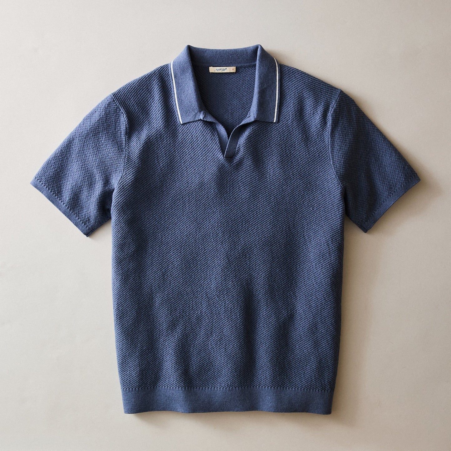Marine Layer Greyson Sweater Polo in Vintage Indigo