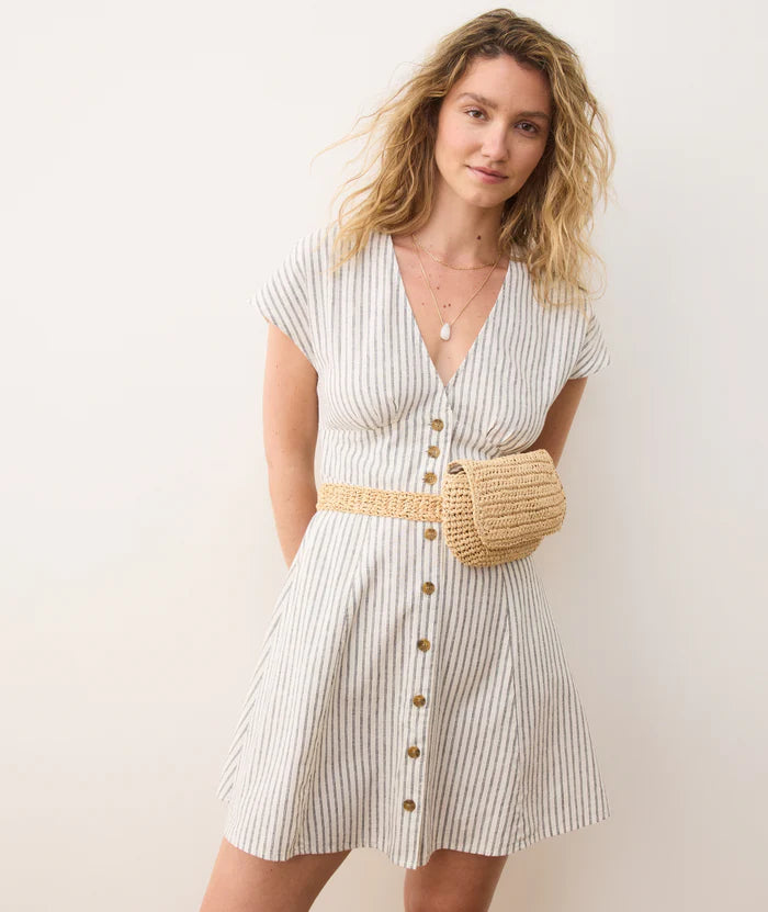 
                      
                        The Marine Layer Camila Mini Dress is available at Harbour Thread in the color Cream/Navy Stripe
                      
                    