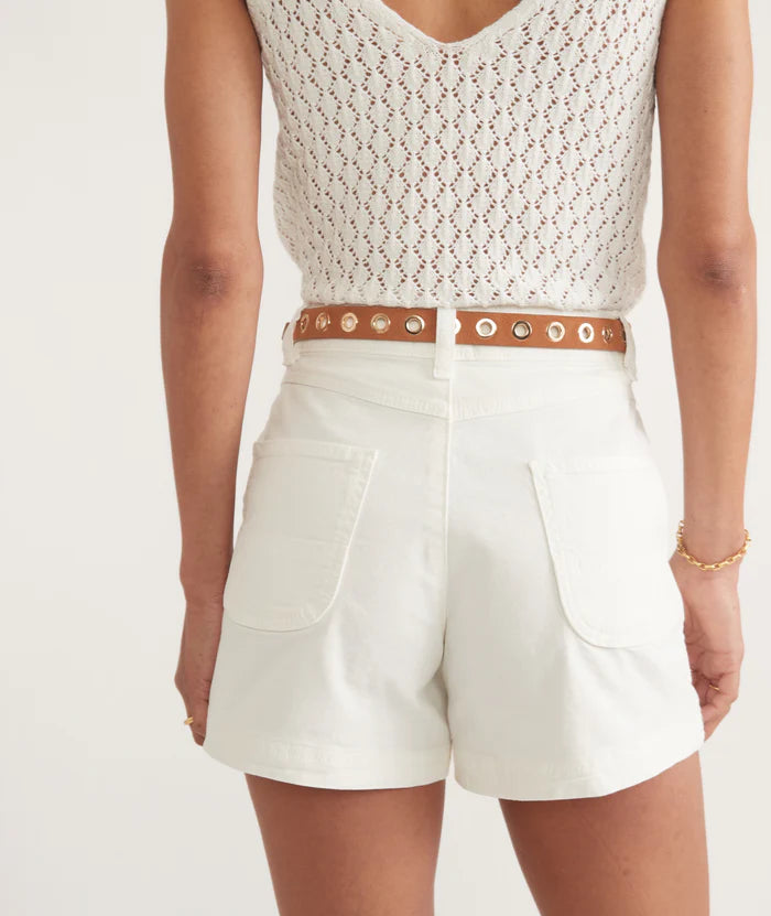 
                      
                        Back view of Marine Layer's Maya Utility Short in the color Antique White
                      
                    