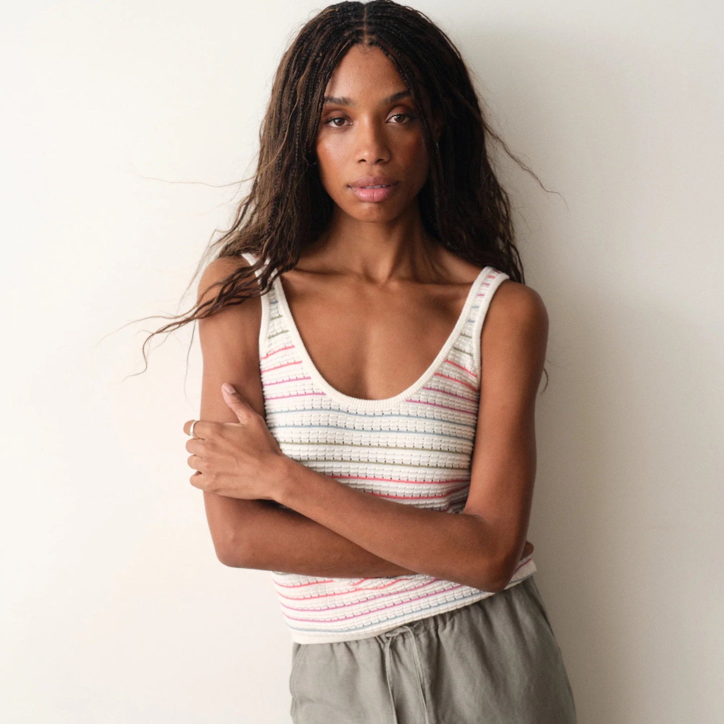 Marine Layer Women's Multi Stripe Siena Sweater Tank