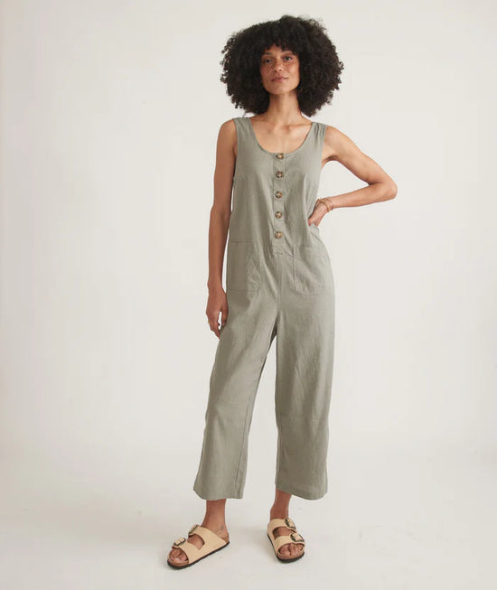 Marine Layer's Sydney Beach Jumpsuit  in the color Shadow