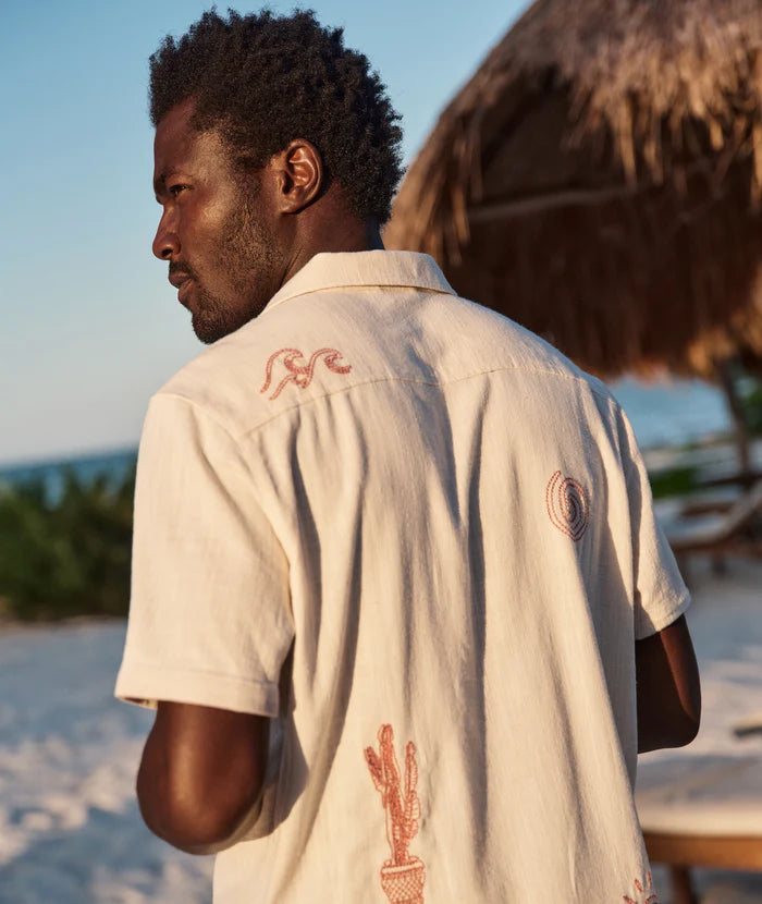 men's short sleeve embroidered resort shirt from Marine Layer