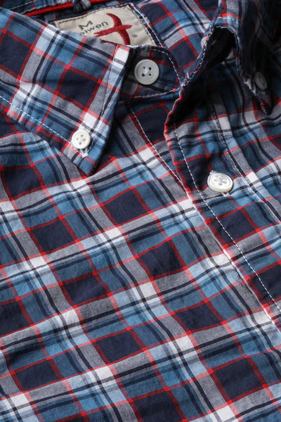 
                      
                        Design detail on the Airtex Plaids Long Sleeve Button Up Shirt by Relwen
                      
                    