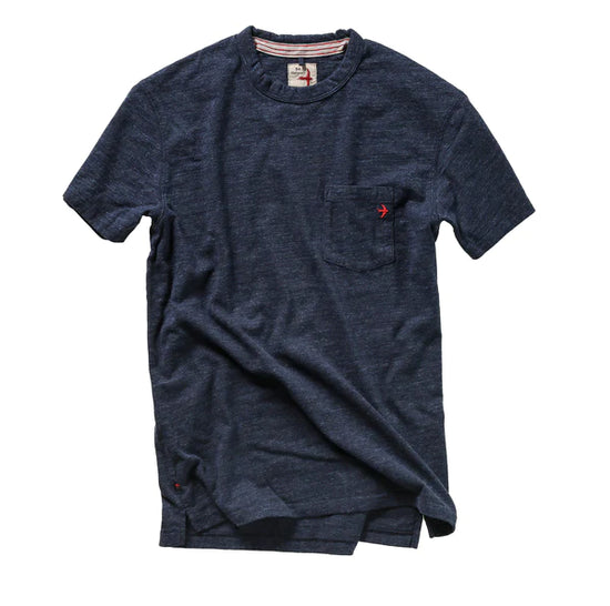 Relwen's Ringspun Pocket Tee in the color Navy Marl