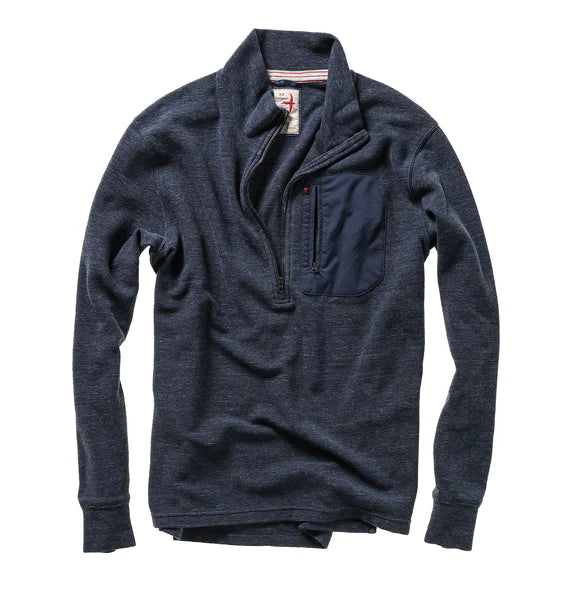 
                      
                        Relwen Crossgrain Zip-Mock - Navy Marl
                      
                    