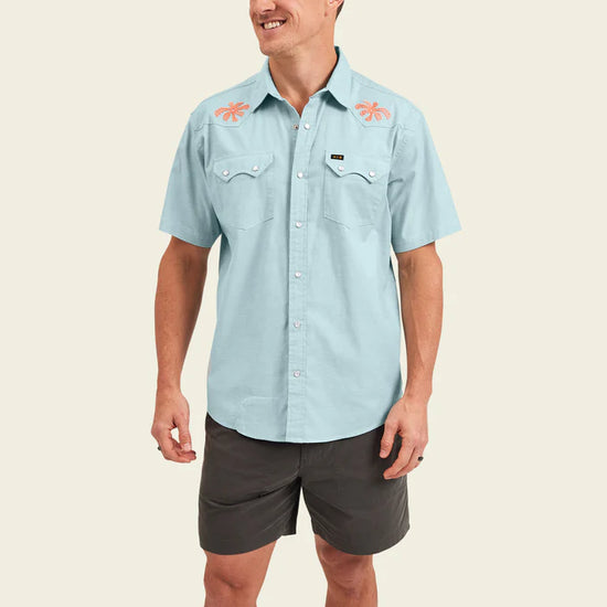 The Howler Bros Crosscut Deluxe Short Sleeve Shirt in  Fronds