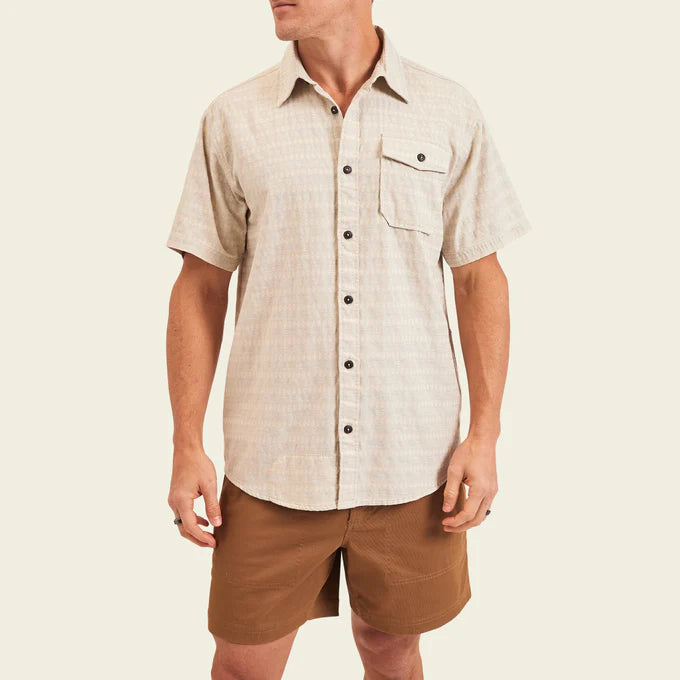 The Howler Bros San Gabriel Short Sleeve Shirt in Diamond Dobby