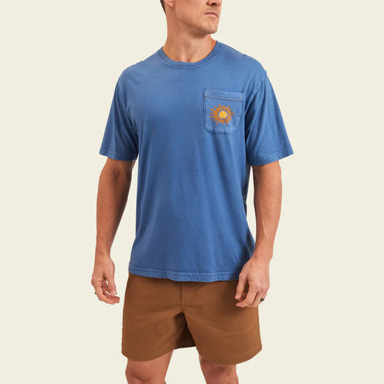 The Howler Bros Sun Drinker Cotton T-Shirt in the color Blue