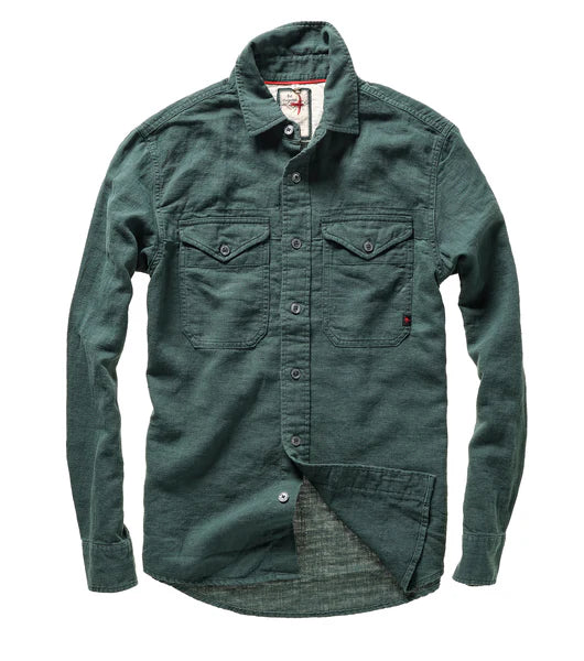
                      
                        Shop the Forrest Green Men's Linen Workshirt by Relwen at Harbour Thread
                      
                    