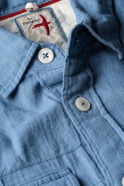 Men's french blue button up shirt