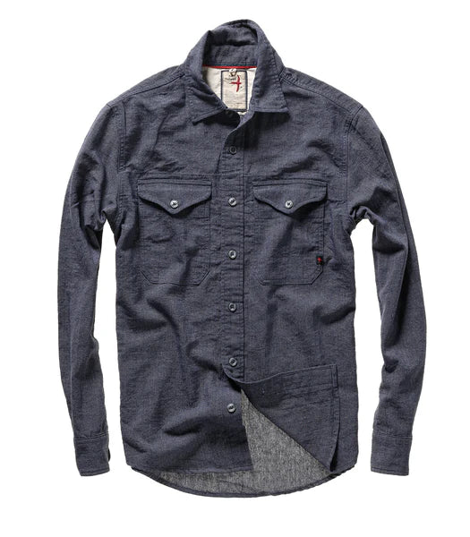 
                      
                        Shop the Navy Blue Men's Linen Workshirt by Relwen at Harbour Thread
                      
                    