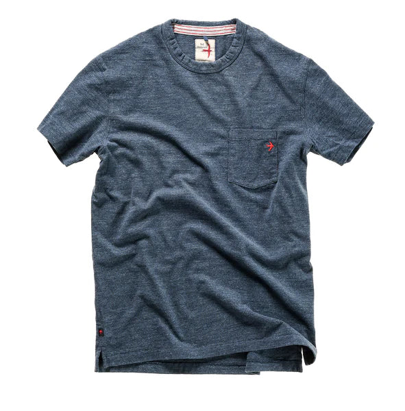 Shop the Navy Marl Ringspun Pocket Tee by Relwen at Harbour Thread