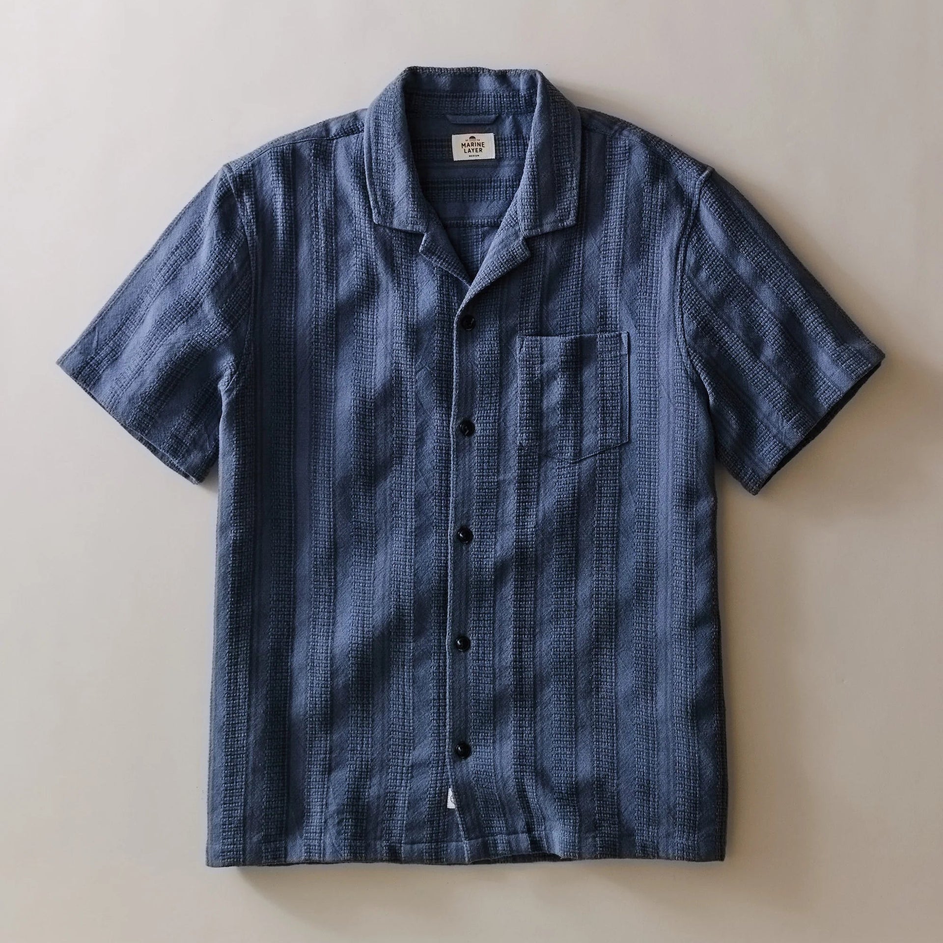 Marine Layer Dobby Resort Shirt - Navy / S
