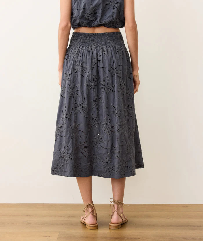 Marine Layer Bea Eyelet Midi Skirt