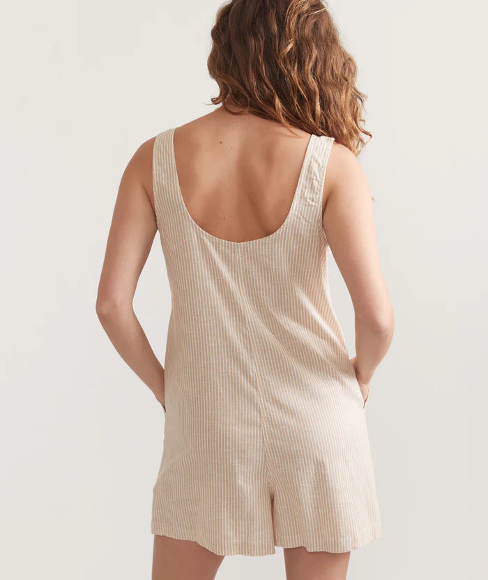 
                      
                        Back view of the Summer Stripe Sydney Romper by Marine Layer
                      
                    