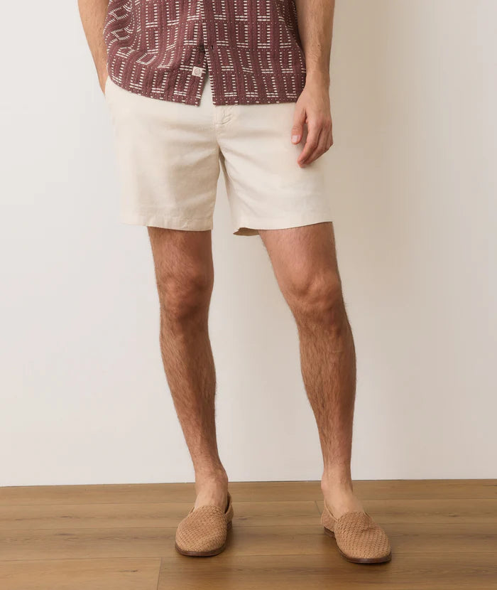 The Marine Layer 7" Hemp Resort Short is available at Harbour Thread in the color Natural