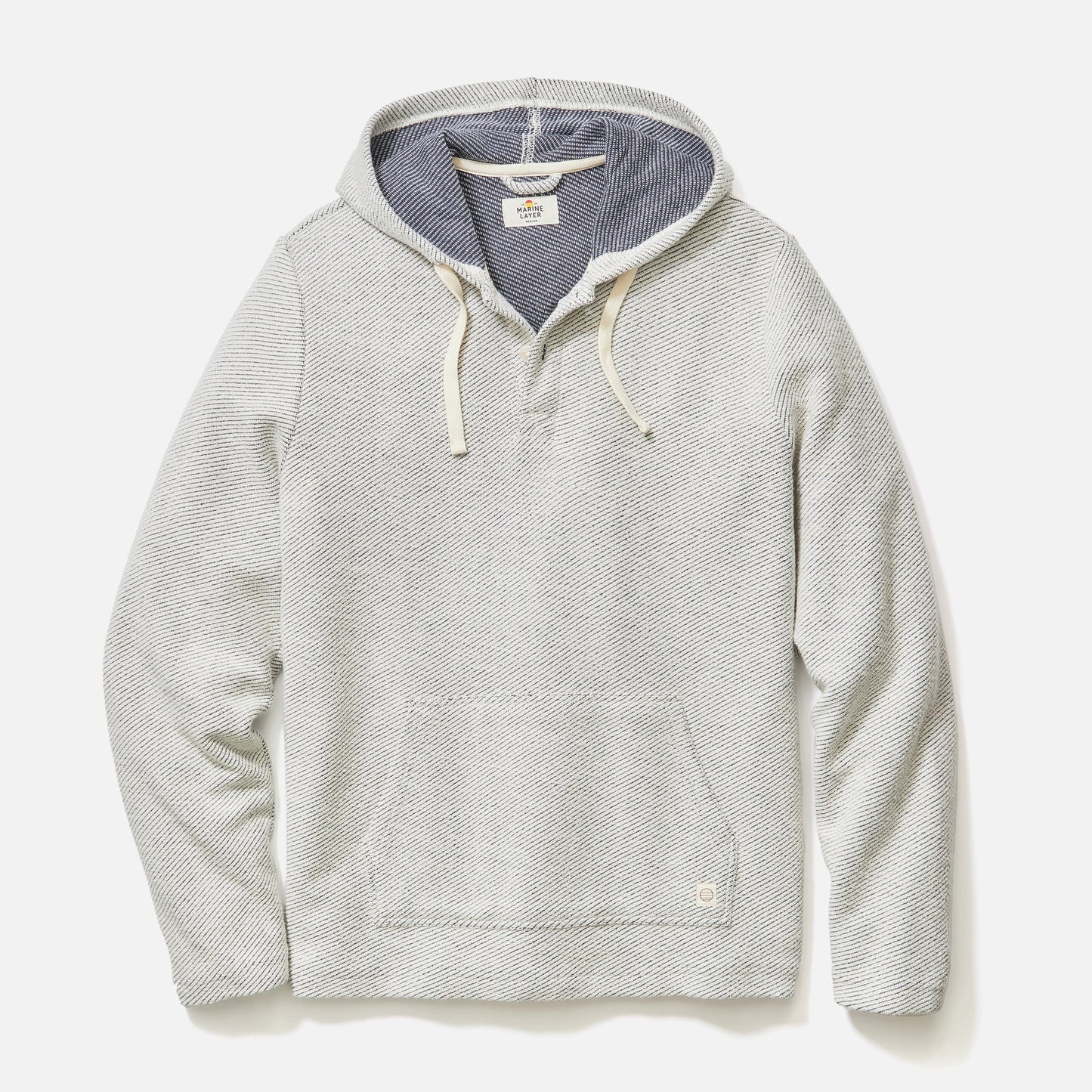 Marine Layer Portola Beach Hoodie in White/Navy
