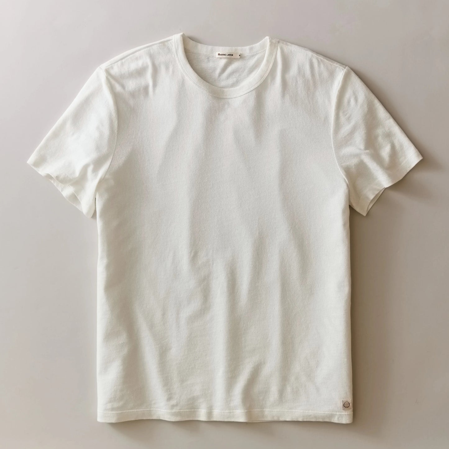 Marine Layer Men's White Hemp Cotton Relaxed Tee, available at Harbour Thread men's store