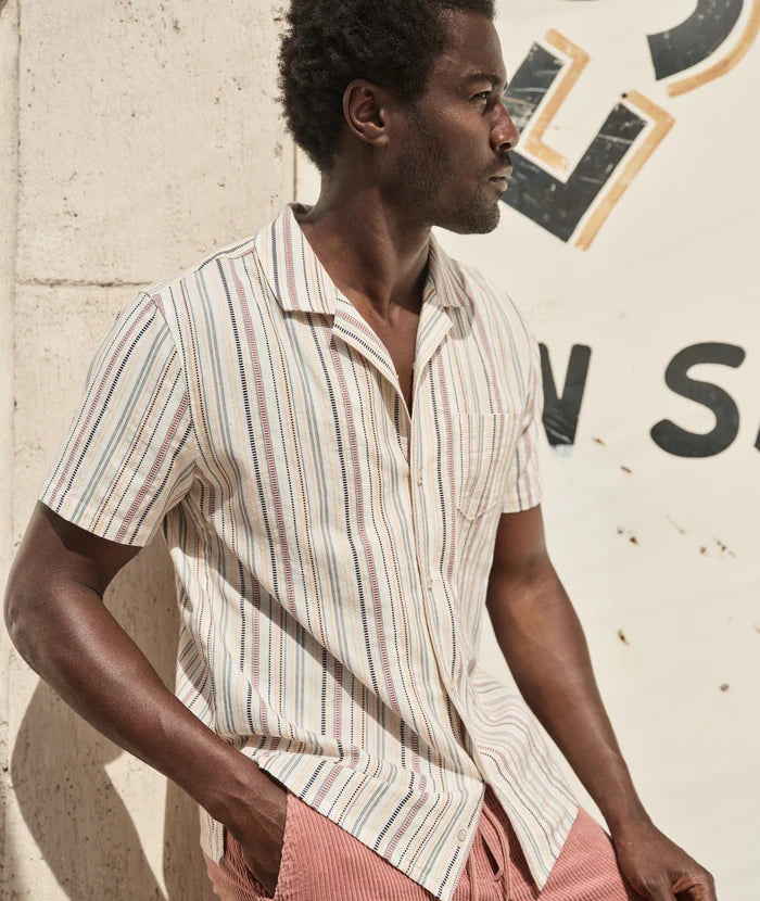 
                      
                        The Dobby Resort Shirt by Marine Layer is available at Harbour Thread in the color Natural Multi Stripe
                      
                    