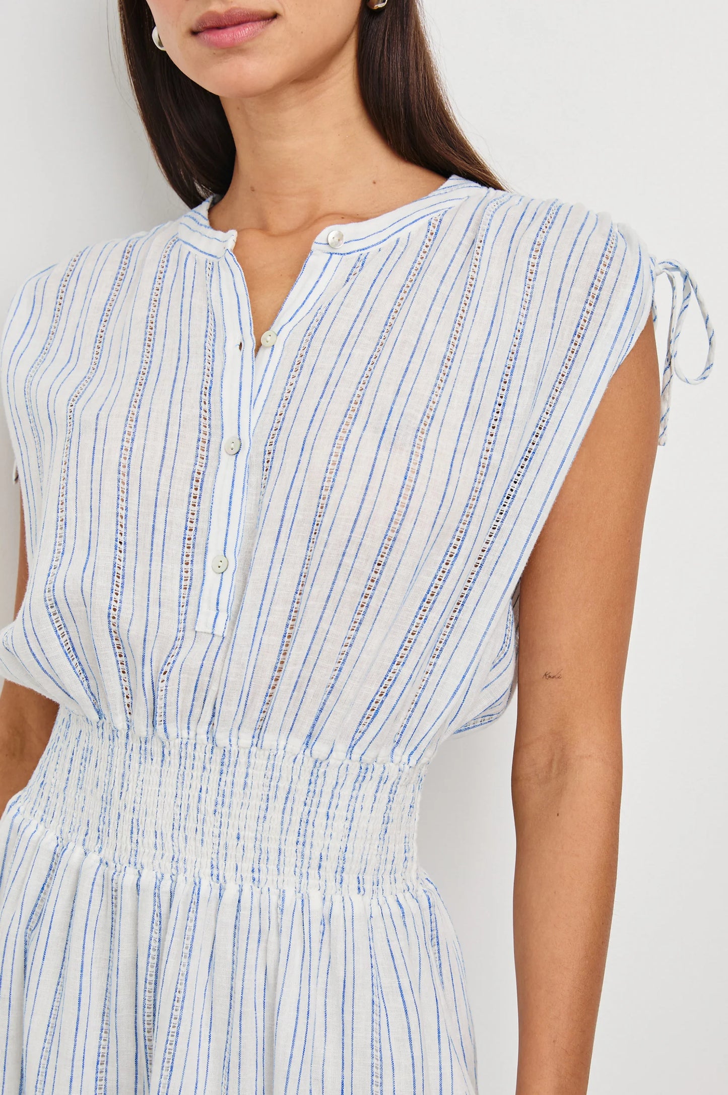 striped smocked dress