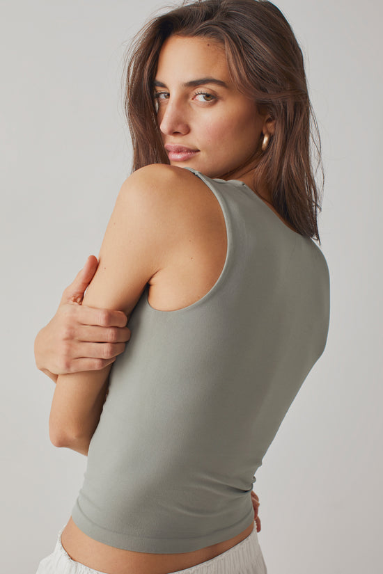 Free People Clean Lines Muscle Cami - Iceberg Green