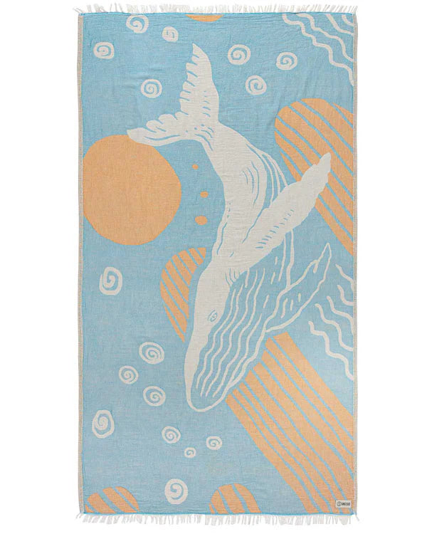 The Blue Whale Organic Turkish Cotton Beach Towel by Sand Cloud