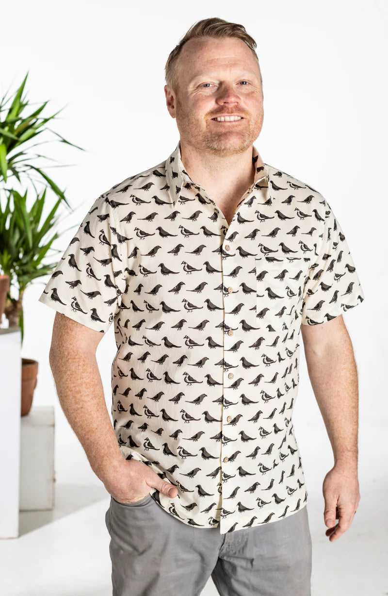 Go wild with your warm-weather wardrobe with the One World Brothers Birds Of A Feather Shirt, now at Harbour Thread men's store in Burlington, VT.